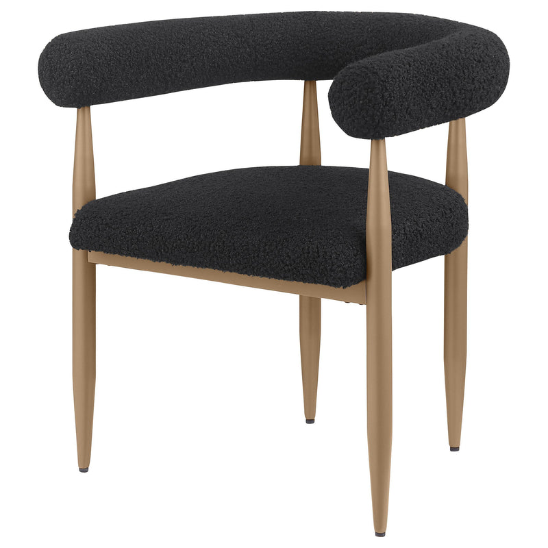 Coaster Furniture Dunmore 105762 Boucle Upholstered Dining Arm Chair - Black (Set of 2) IMAGE 4