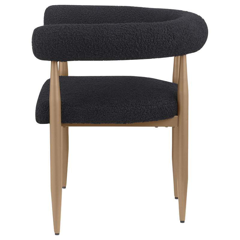 Coaster Furniture Dunmore 105762 Boucle Upholstered Dining Arm Chair - Black (Set of 2) IMAGE 5