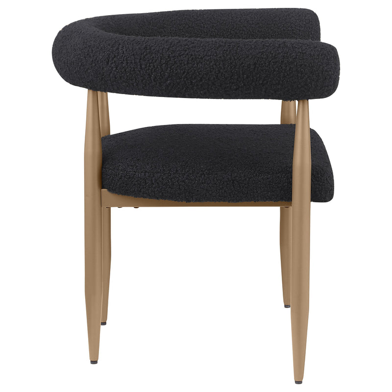 Coaster Furniture Dunmore 105762 Boucle Upholstered Dining Arm Chair - Black (Set of 2) IMAGE 8