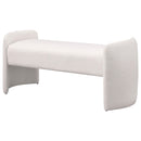  Coaster Furniture Peoria 910199 Velvet Upholstered Accent Bench - Ivory IMAGE 3