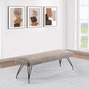  Coaster Furniture Dodson 108497 Fabric Upholstered Dining Bench - Taupe IMAGE 2