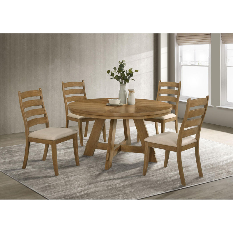 Coaster Furniture Danvers 109150 Round 54-inch Wood Dining Table - Brown Oak IMAGE 5