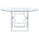  Coaster Furniture Starlight 192561BG Round 54-inch Glass Top Metal Dining Table - Chrome IMAGE 3