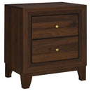 Coaster Furniture Welsley 223442 2-Drawer Nightstand Bedside Table - Walnut IMAGE 1