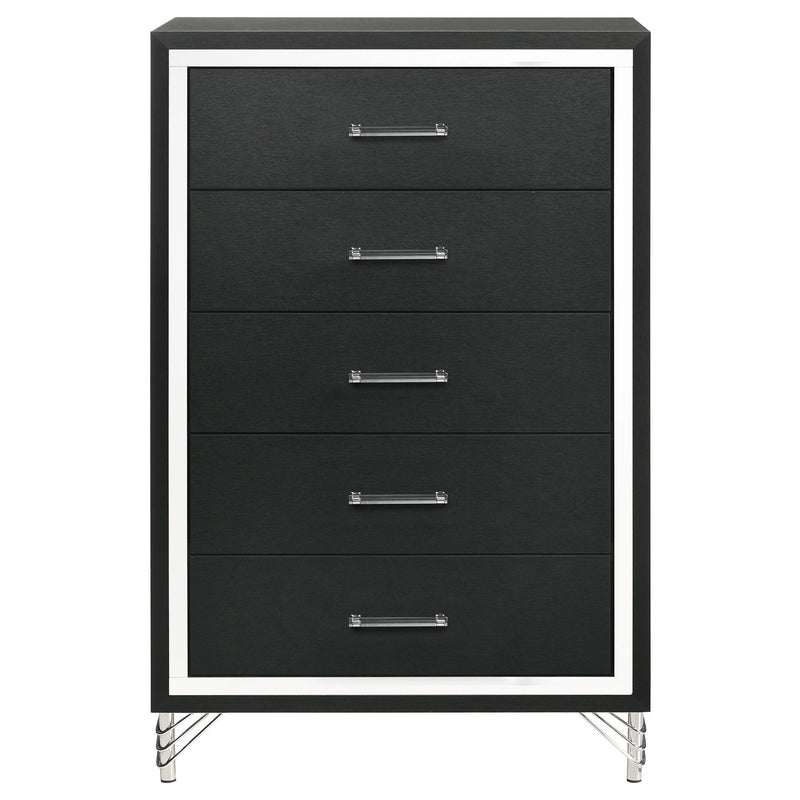 Coaster Furniture Lucia 224995 5-Drawer Bedroom Chest of Drawers - Black IMAGE 3
