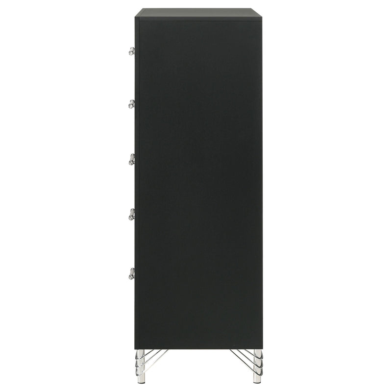 Coaster Furniture Lucia 224995 5-Drawer Bedroom Chest of Drawers - Black IMAGE 5