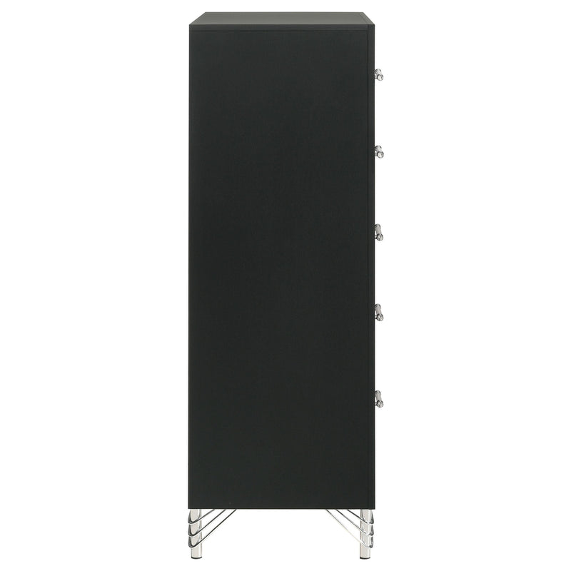 Coaster Furniture Lucia 224995 5-Drawer Bedroom Chest of Drawers - Black IMAGE 9