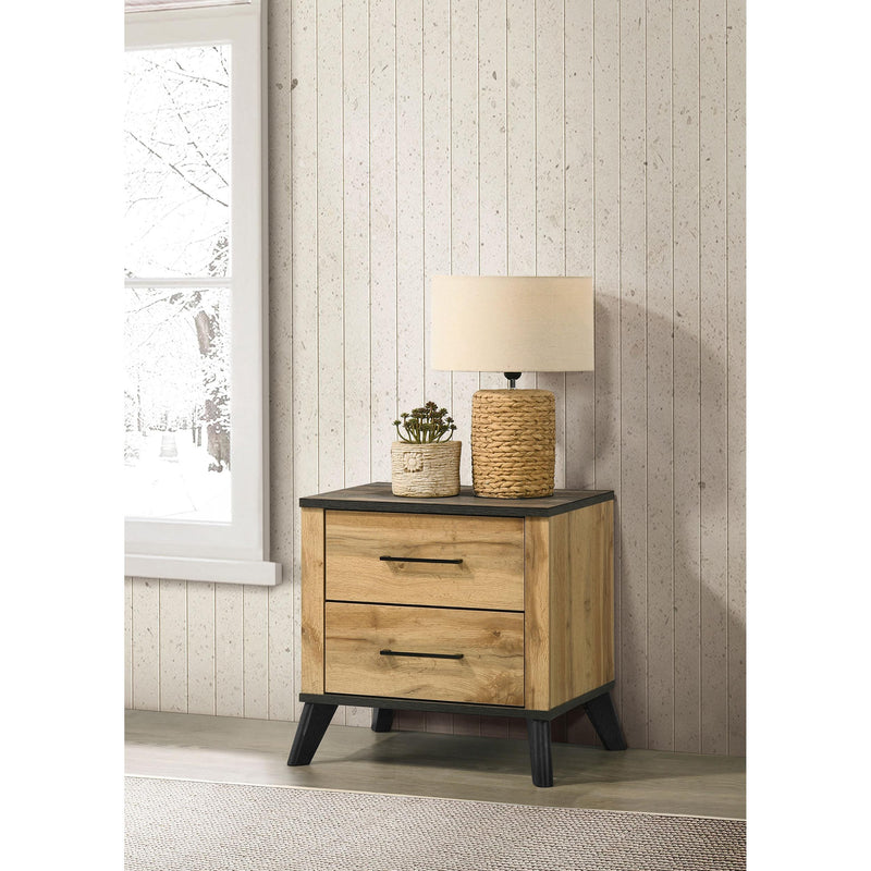  Coaster Furniture Kaywood 225002 2-Drawer Nightstand Bedside Table - Natural Pine IMAGE 2
