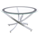  Coaster Furniture Brooke 702588-S2 2-piece Round Glass Top Coffee Table Set - Chrome IMAGE 3
