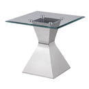  Coaster Furniture Jenny 710207 Glass Top Stainless Steel Side End Table - Chrome IMAGE 4
