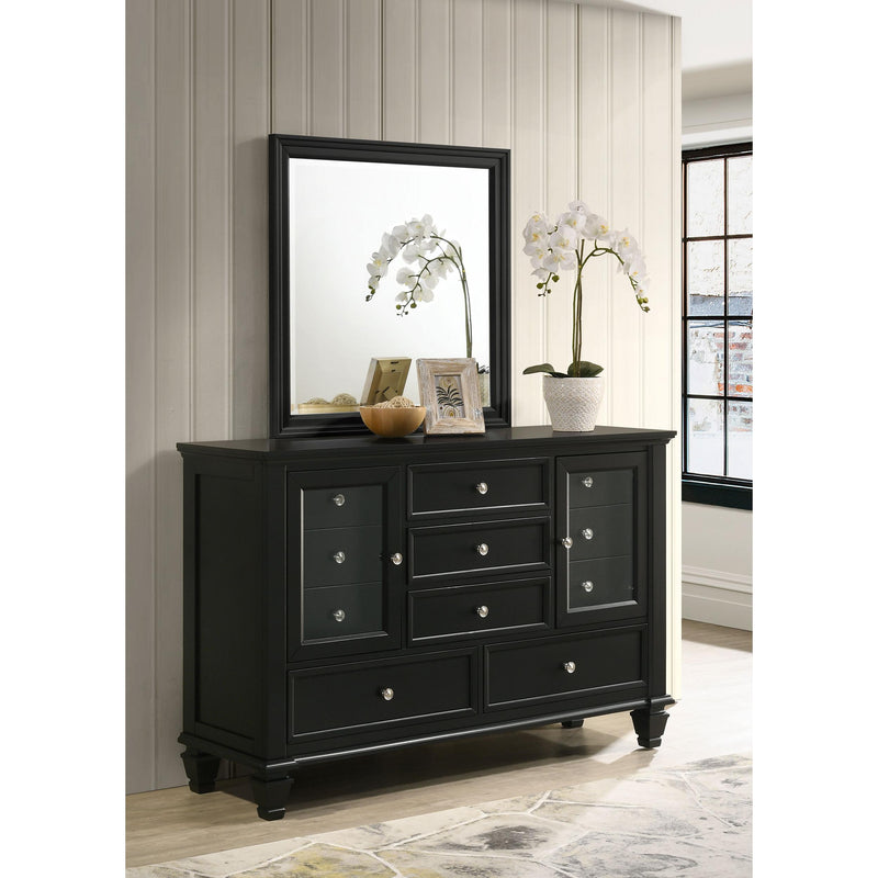 Coaster Furniture Sandy Beach 201323M 11-drawer Dresser with Mirror - Black IMAGE 2