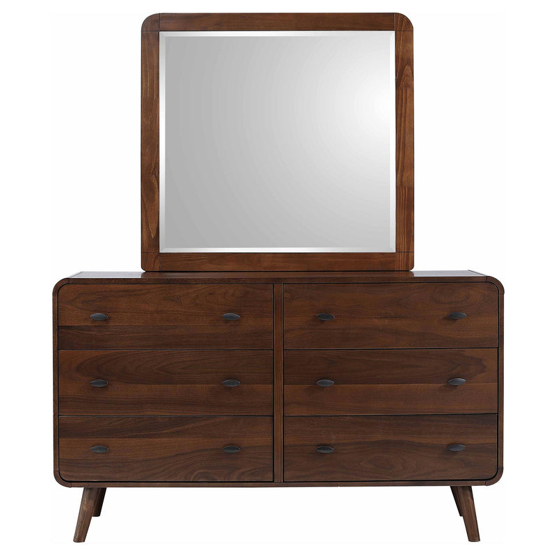 Coaster Furniture Robyn 205133M 6-Drawer Dresser with Mirror - Dark Walnut IMAGE 3