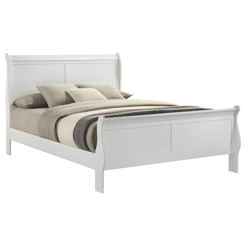  Coaster Furniture Louis Philippe 202441KE 47-inch Eastern King Sleigh Panel Bed - White IMAGE 3