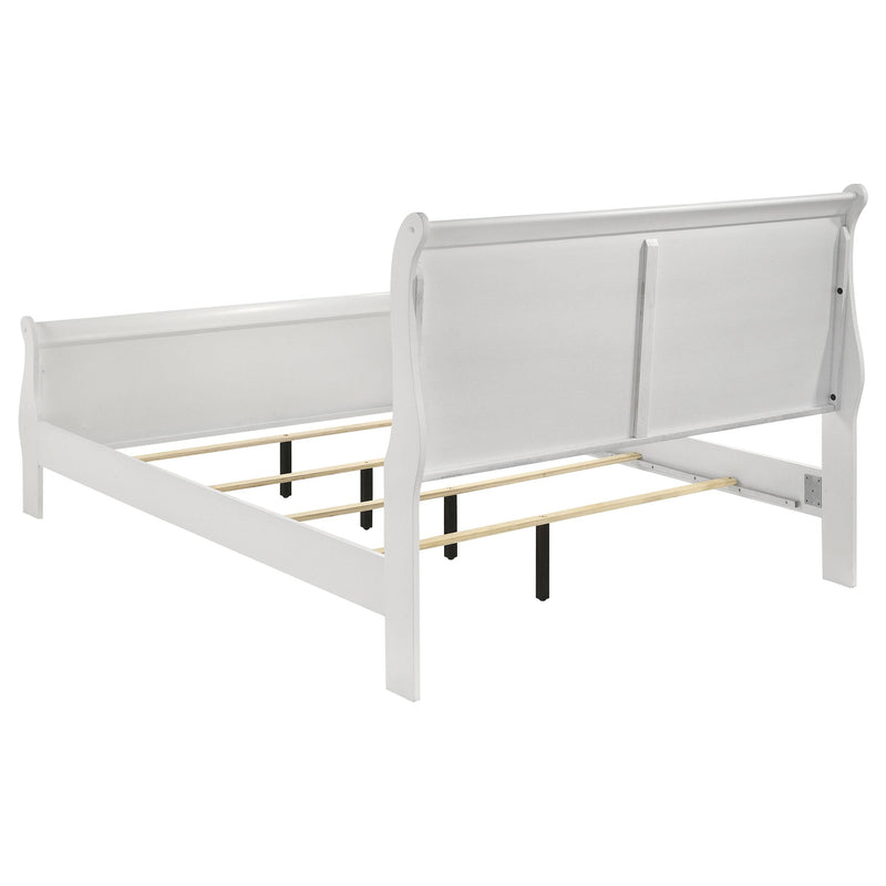  Coaster Furniture Louis Philippe 202441KE 47-inch Eastern King Sleigh Panel Bed - White IMAGE 4
