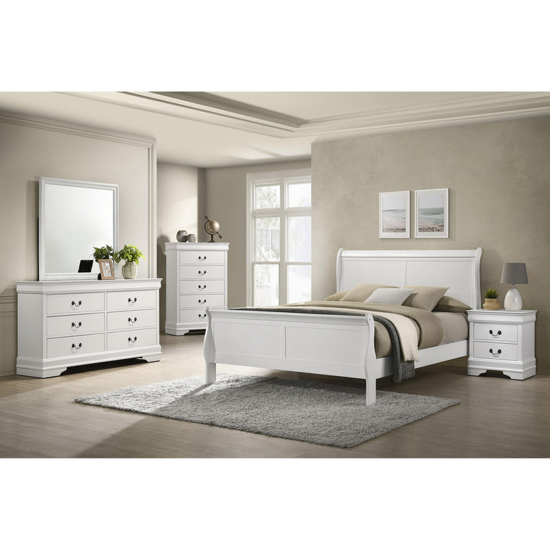  Coaster Furniture Louis Philippe 202441KE 47-inch Eastern King Sleigh Panel Bed - White IMAGE 5