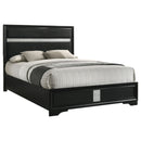  Coaster Furniture Miranda 206360KE 54-inch Upholstered Eastern King Panel Bed - Black IMAGE 3
