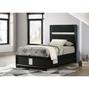  Coaster Furniture Miranda 206360T 54-inch Upholstered Twin Panel Bed - Black IMAGE 2