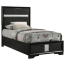  Coaster Furniture Miranda 206360T 54-inch Upholstered Twin Panel Bed - Black IMAGE 3