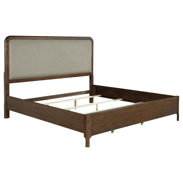 Coaster Furniture Maderia 223321KW 57-inch Upholstered California King Panel Bed - Walnut IMAGE 1