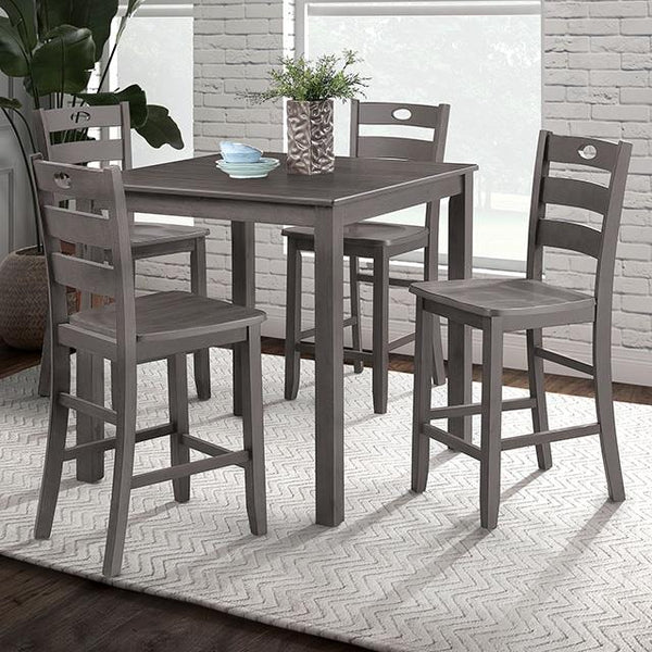 Furniture of America Lubbock FM3419GY-PT-5PK 6 pc Counter Height Table Set IMAGE 1