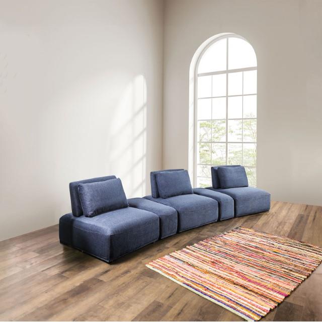  Furniture of America Stavanger FM63001BL-G Curved 3-Seater IMAGE 2