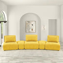  Furniture of America Stavanger FM63001YL-G Curved 3-Seater IMAGE 1