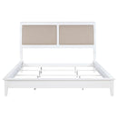 Coaster Furniture Bexhill 223471KE 56-inch Upholstered Eastern King Panel Bed - White IMAGE 3