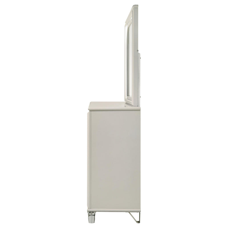 Coaster Furniture Olivia 224953M 6-Drawer Dresser and LED Mirror - Pearl White IMAGE 4