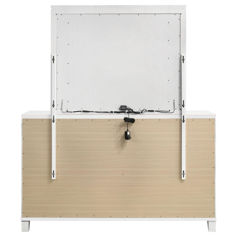 Coaster Furniture Marmore 224963M 9-Drawer Dresser and LED Mirror - White IMAGE 6