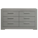  Coaster Furniture Ives 224973 6-Drawer Dresser Cabinet - Grey High Gloss IMAGE 2