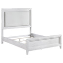 Coaster Furniture Marielle 224841Q Queen Upholstered Panel Bed - Distressed White IMAGE 1