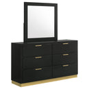 Coaster Furniture Caraway 224783M 6-Drawer Dresser with Mirror - Black IMAGE 1