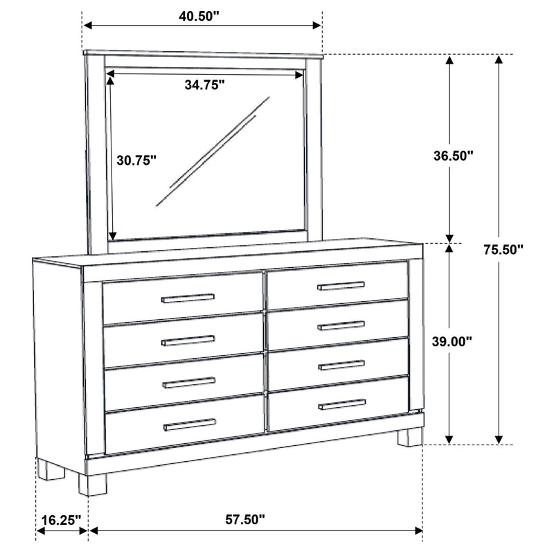 Coaster Furniture Woodmont 222633M 8-Drawer Dresser with Mirror - Rustic Golden Brown IMAGE 10