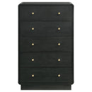  Coaster Furniture Cavelle 223665 5-Drawer Chest of Drawers - Black IMAGE 2