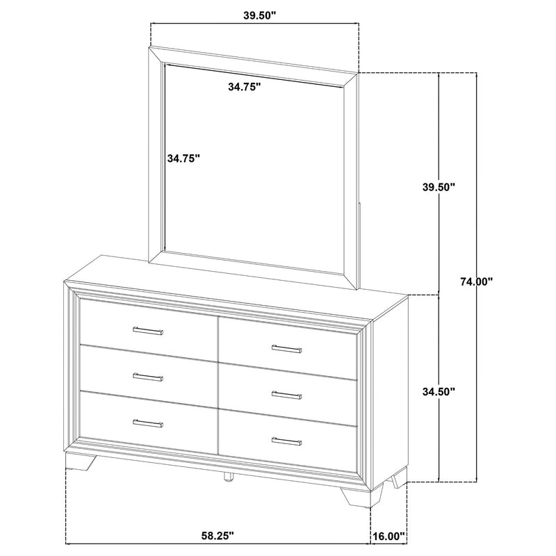  Coaster Furniture Wright 223343M 6-Drawer Dresser and Mirror - Brown Oak IMAGE 11