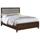  Coaster Furniture Welsley 223441Q 50-inch Upholstered Queen Bed - Walnut IMAGE 2