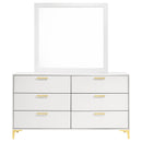  Coaster Furniture Kendall 224403M 6-Drawer Dresser with Mirror - White IMAGE 2