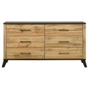 Coaster Furniture Kaywood 225003 6-Drawer Dresser Cabinet - Natural Pine IMAGE 2