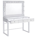 Coaster Furniture Umbridge 935934 3-Drawer Vanity Set with Lighting - Chrome and White IMAGE 2