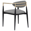  Coaster Furniture Alexis 182682 Fabric Upholstered Dining Arm Chair - Grey IMAGE 5