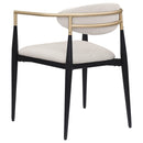  Coaster Furniture Alexis 182692 Fabric Upholstered Dining Arm Chair - Beige IMAGE 5
