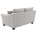  Coaster Furniture Tomkins 509672 Boucle Upholstered Loveseat - Light Grey IMAGE 5
