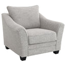  Coaster Furniture Tomkins 509673 Boucle Upholstered Chair - Light Grey IMAGE 1