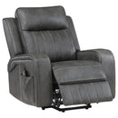  Coaster Furniture Raelynn 603194P Upholstered Power Lift Recliner Chair - Grey IMAGE 2