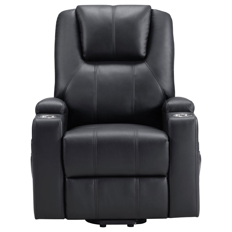  Coaster Furniture Armstrong 609475P Upholstered Power Lift Massage Recliner - Black IMAGE 4