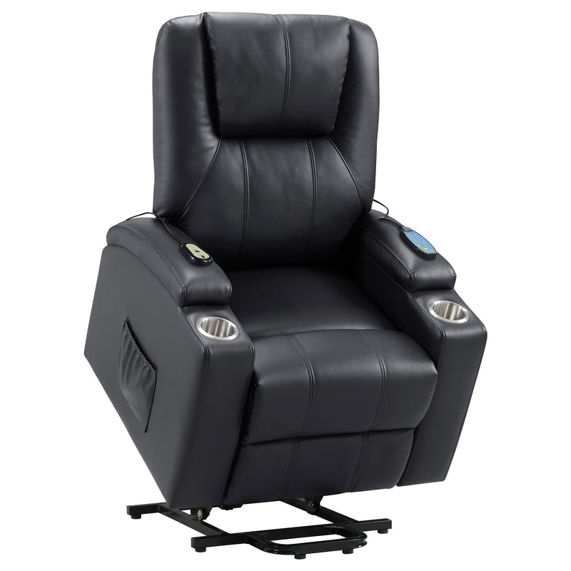  Coaster Furniture Armstrong 609475P Upholstered Power Lift Massage Recliner - Black IMAGE 5
