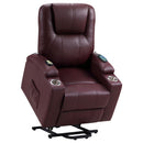  Coaster Furniture Armstrong 609479P Upholstered Power Lift Massage Recliner - Wine IMAGE 5