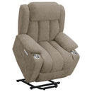  Coaster Furniture Houston 602274P Upholstered Power Lift Recliner Chair - Camel IMAGE 3