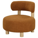  Coaster Furniture Zonie 903167 Boucle Upholstered Barrel Back Accent Chair - Orange IMAGE 3