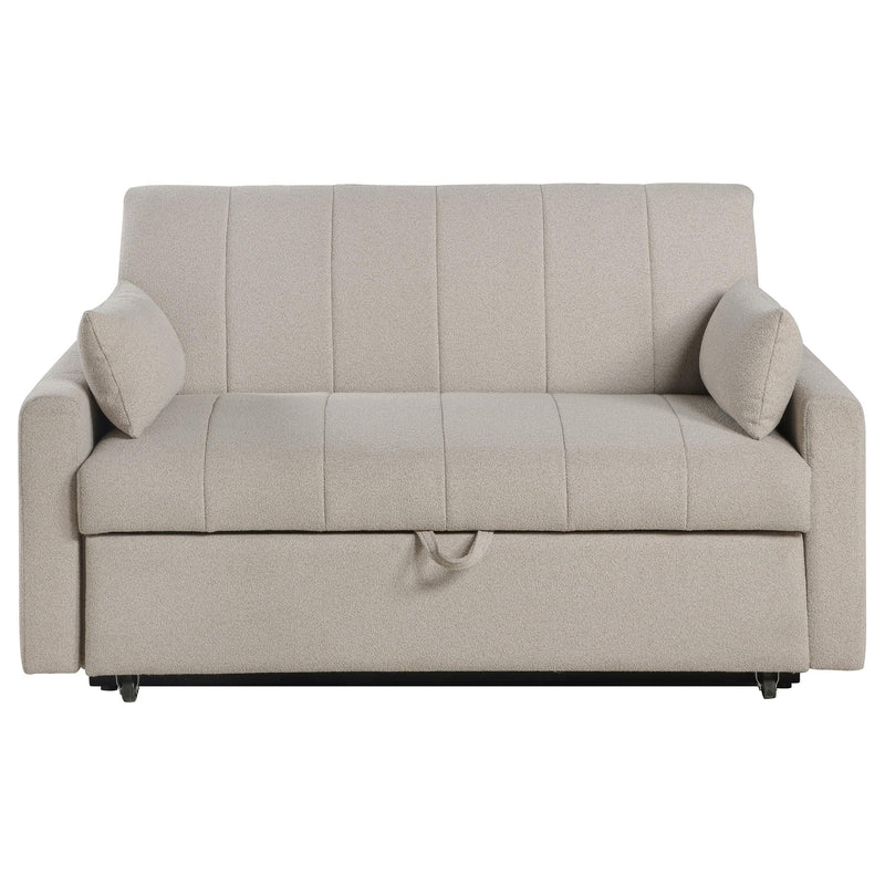 Coaster Furniture Portland 350142 Boucle Upholstered Sleeper Sofa Bed - Latte IMAGE 4